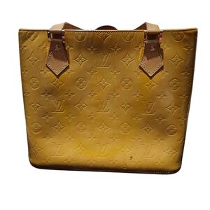 Louis Vuitton Gold Tote Bag with Embossed Monogram
